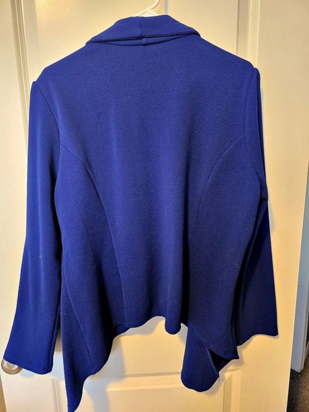 Blue Draped Open Front Jacket - Picture 2 of 2